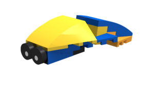 a toy fish made of blocks