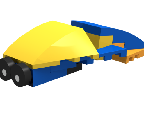 Azure Fins Adventure: A Tiny LEGO Fish in the Deep Blue